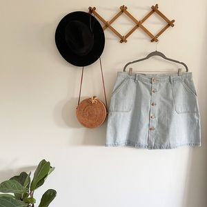 Light Wash Denim Mini Skirt